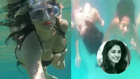 Disha Patani Hot Underwater Bikini Swimming With friends Lea