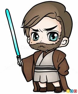 How to Draw Obi-Wan, Chibi Star Wars - How to Draw, Drawing 