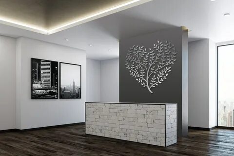 Extra Large Metal Wall Art Tree of Life Heart Shaped Tree Et