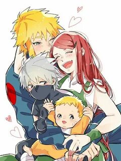 Minato, Kushina, Kakashi e Naruto น า ร โ ต ะ อ ะ น เ ม ะ แ 