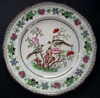 MINTON STAFFORDSHIRE RARE IRONSTONE POTTERY CHINOISERIE FANC