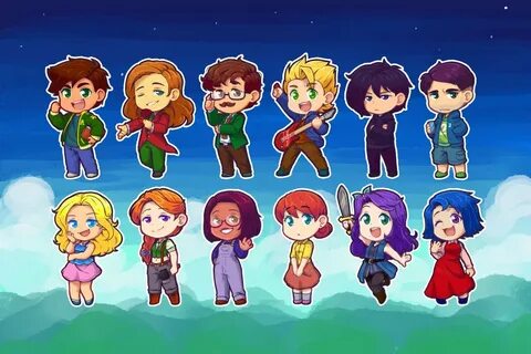 2021-01-19 03:35:06 I drew chibies of all the romanceable Stardew character...