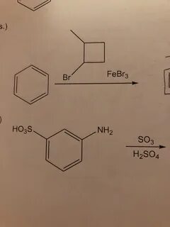 Solved SH 12, HNO3 он H2N SO3H oleum BFeBr3 HO3S NH 2 Chegg.