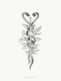 Snakes around Sword Gemini tattoo, Sternum tattoo design, St