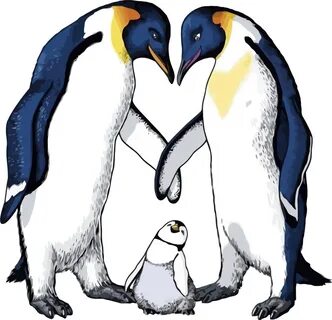 Happy Feet Family Clipart Png - Penguin Family Coloring Page
