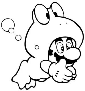 Diving Mario Coloring Page Mario coloring pages, Super mario