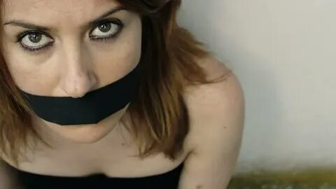 girl gagged: kidnapping, violence, duress, fear, loneliness, 4k Footage / V...