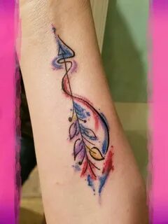 Sagittarius bow and arrow tattoo Watercolor Arrow tattoos, T