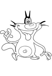 Drawing of Oggy and the Cockroaches coloring page