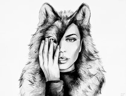 she wolf Wolf art drawing, Wolves and women, Wolf art