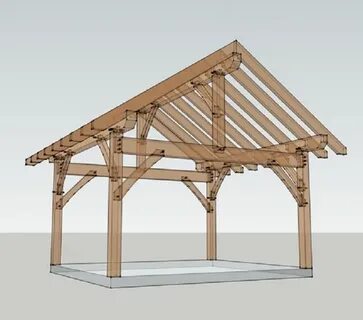 14x16 Timber Frame Etsy Timber frame plans, Building a patio