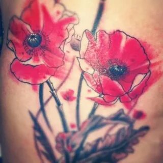 floral poppy tattoo Watercolor Tattoo Poppy Watercolour popp