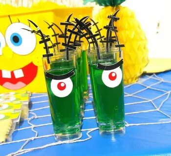 Plankton Jello Cups Spongebob birthday party, Spongebob birt