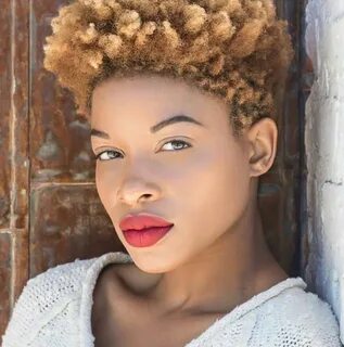 Blonde TWA Curly hair styles, Hair styles, Short hair styles