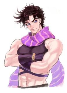 Safebooru - 1boy black hair brown hair crossed arms jojo no 