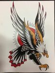 Traditional Eagle Tattoo Stencil - Tattoos Concept