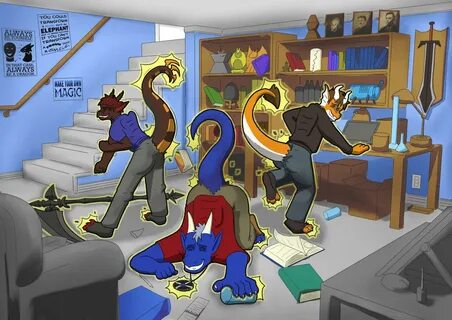 Big dragons in small rooms (SFW pic + story) by MTT3 -- Fur 