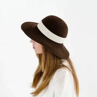 Brown wide brim floppy hat / Коричневая широкополая шляпа фл