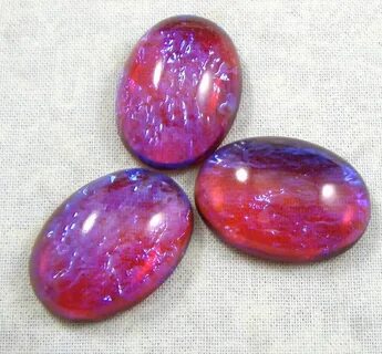 Vintage Dragon's Breath AKA Mexican Opal Glass Cabochon, 25X