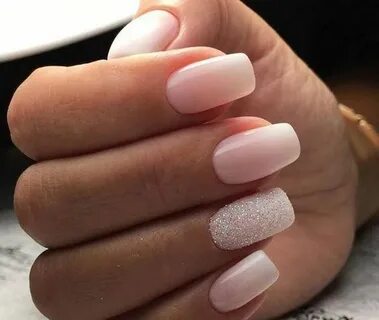 Pale pink to white ombre glitter nails. #nails #nailart #spa