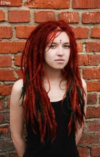 Dreadlocks- women pretty in red. Hair styles, Red dreads, Bo
