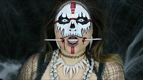Voodoo Witch Doctor Halloween Makeup Tutorial - YouTube