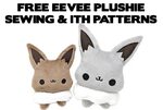 Free Eevee plushie sewing pattern and ITH machine embroidery