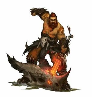 Male Human Bloodrager Barbarian of Gorum - Pathfinder PFRPG 