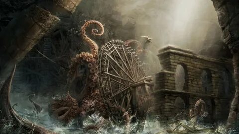 #4572506 #fantasy art, #tentacles, #Kraken, wallpaper - Rare