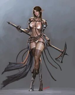 Safebooru - 1girl absurdres armor artist name asymmetrical l