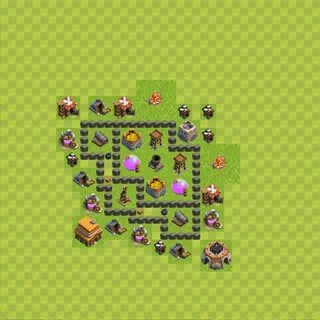 Farming Base TH4 - Clash of Clans - Town Hall Level 4 Base, 