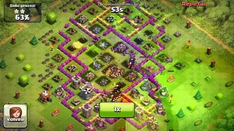 Clash Of Clans Level 6 Attack Giants, Archers, Goblin, wall 