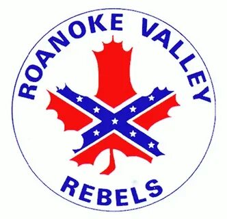 Roanoke Valley Rebels Primary Logo (1990) - A maple leaf wit