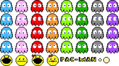 More PacMan Sprites (Ghost not made by me) Pixel Art Maker