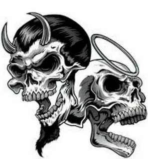 Good Vs Evil Skulls Drawing by Donnie Tech Fine Art America