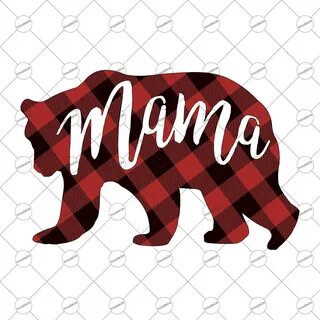 Mama Bear Png in Buffalo Plaid Clipart Sublimation Designs E