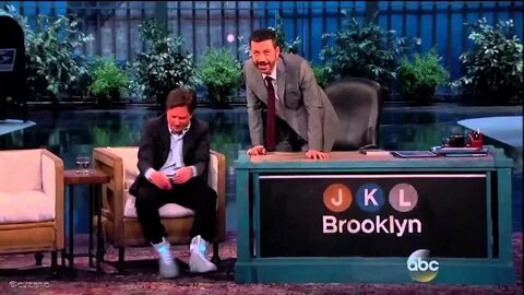 Michael J. Fox Tries on the Power Lacing Nike Mag on Jimmy K