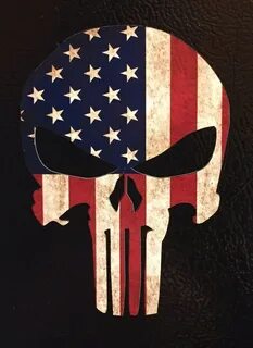 PUNISHER AMERICAN USA sniper color flag skull die cut vinyl 