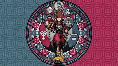 Kingdom Hearts Stained glass Sora Riku Donald Mickey Dingo G