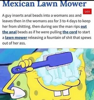 Mexican Lawn Mower Sex A guy inserts anal beads into a woman