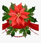 Poinsettia Clipart Flourishes - Christmas Clip Art Poinsetti