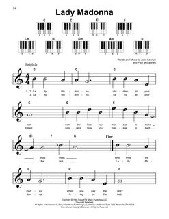 Lady Madonna Noten The Beatles Klavier, sehr leicht (Super E