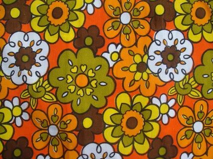 orange Floral fabric design, Handmade cushion covers, Retro