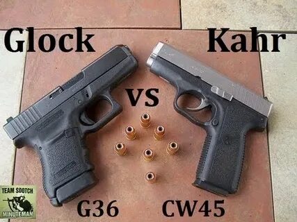 Glock 36 vs Kahr CW45 Pistol Comparison - YouTube