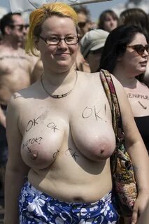 Hundreds of men and woman join Free The Nipple rally calling for bare breasts to