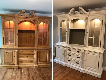 Restyled Dining Room Hutch Painted Patina