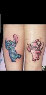 Stitch and Angel Couples Tattoo Girlfriend tattoos, Cute mat
