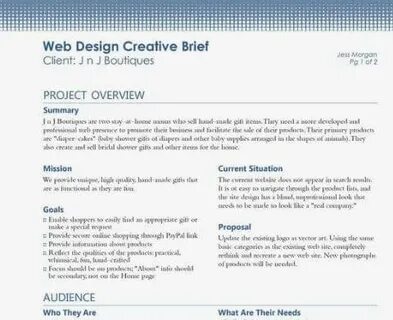 Briefing Document For Website Design - designcultur