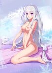 Xbooru - 1girl barefoot big breasts blush braid breasts clav
