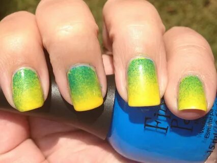 Yellow and Green Gradient (aka Oregon Ducks nails) - Polish 